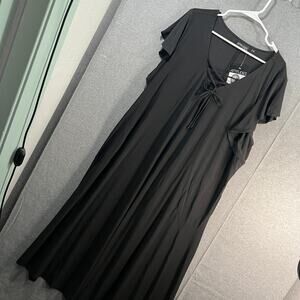 Attitudes by Renee Petite Lace Front Maxi Dress Black 3XP